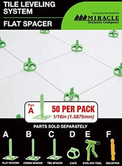Miracle Sealants Levolution Pro Flat Spacer 1/16", Tile Leveling & Spacing System for Lippage Control, 250 Pieces