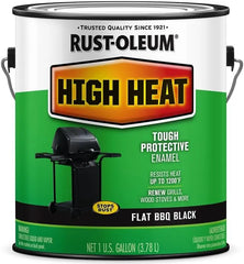 Rust-Oleum 233967-2PK High Heat Brush Protective Enamel Paint, Gallon, Flat BBQ Black, 2 Pack