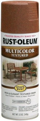 Rust-Oleum 239122 Stops Rust Multi-Color Textured Spray Paint, 12 oz, Rustic Umber