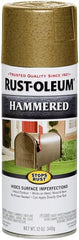 Rust-Oleum 7210830-6PK Stops Rust Hammered Spray Paint, 12 oz, Gold, 6 Pack