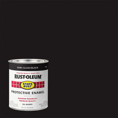 Rust-Oleum 7798502-2PK Stops Rust Brush Paint, Quart, Semi-Gloss Black