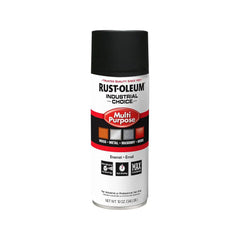 Rust-Oleum 1676830-6PK Industrial Choice 1600 System Multi-Purpose Spray Paint, 12 oz, Ultra-Flat Black, 6 Pack