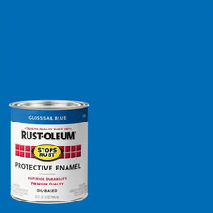 Rust-Oleum 7724502 Stops Rust Brush On Paint, Quart, Gloss Sail Blue
