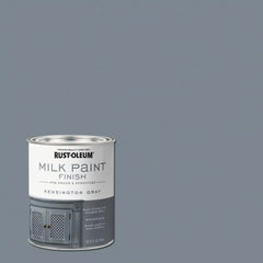 Rust-Oleum Kensington Gray Milk Paint Finish | Decor and Furniture Applications | Matte Finish Brushed Effect | Minimal Prep Needed | No Primers Required | Easy Clean Up | Quart