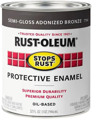 Rust-Oleum 7754502-2PK Stops Rust Brush On Paint, Quart, Semi-Gloss Anodized Bronze, 2 Pack