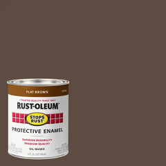 Rust-Oleum 239083-2PK Stops Rust Brush On Paint, Quart, Flat Brown, (Pack of 2)