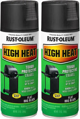 Rust-Oleum 7778830 High Heat Spray Paint, 12 Ounce, Bar-B-Que Black, 12 Fl Oz (Pack of 2)
