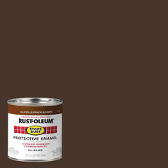 Rust-Oleum 7775730-6PK Stops Rust Brush On Paint, Half Pint, Gloss Leather Brown, (Pack of 6)