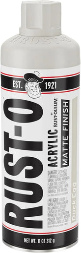 Rust-Oleum Rust-O Acrylic Spray Paint | Street Artist Spray Paint for Murals | Weather Resistant for Concrete, Wood, Brick and Other Surfaces | 11 Ounce | Matte Duck Egg