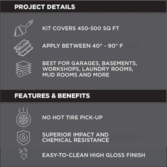 Rust-Oleum 381087 RockSolid Polycuramine Garage Floor Coating, 2.5 Car Kit, High Gloss Modern Greige