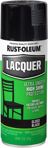 Rust-Oleum 1905830 Lacquer Spray Paint, 11 oz, Gloss Black