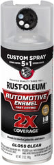 Rust-Oleum 2X Automotive Enamel Custom Spray 5-in-1 Spray Paint, 12 oz, Gloss Clear, 6 Pack