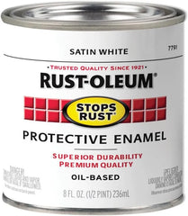 Rust-Oleum 7791730-6PK Stops Rust Brush On Paint, Half Pint, Satin White, 6 Pack
