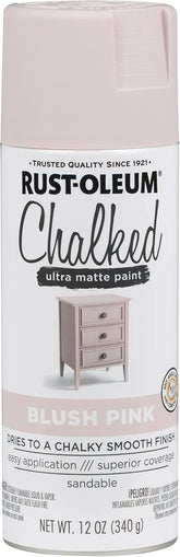 Rust-Oleum Blush Pink Chalked All-in-One Ultra Matte Spray Paint | One Coat Coverage | No Primer, Sanding, Or Topcoat Needed | Easy Spray Application | Made in USA | 12 OZ