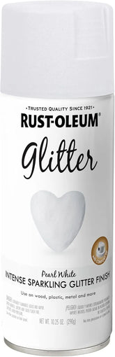 Rust-Oleum 299426 Specialty Glitter Spray Paint, 10.25 Oz, Pearl White