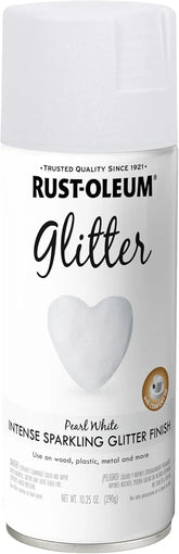 Rust-Oleum 299426 Specialty Glitter Spray Paint, 10.25 Oz, Pearl White
