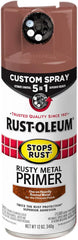 Rust-Oleum 384755 Stops Rust Custom 5-in-1 Rusty Metal Primer Spray, 12 oz, Flat Brown