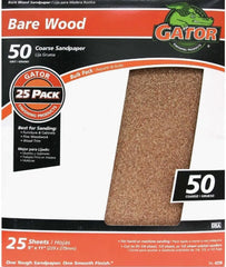 Gator 9" x 11" Bare Wood Sanding Sheets, 50 Grit, 25 Pack