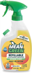 Mean Green Refillable Ultra Powered Bathroom Cleaner Concentrate, Tropical Breeze, 14.3 fl oz – Plant & Mineral Based, Removes 100% of Soap Scum, Refillable Bottle Makes 4X Refills