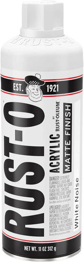 Rust-Oleum Rust-O Acrylic Spray Paint | Street Artist Spray Paint for Murals | Weather Resistant for Concrete, Wood, Brick and Other Surfaces | 11 Ounce | Matte White Noise