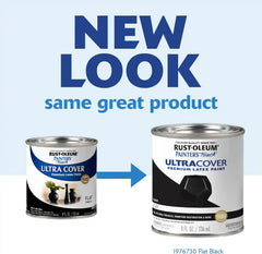 Rust-Oleum 1976730 Painter's Touch Latex Paint, Half Pint, Flat Black, 8 Fl Oz (Pack of 1)
