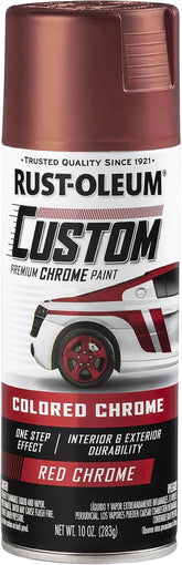 Rust-Oleum 340561 Automotive Custom Chrome Spray Paint, 10 oz, Red