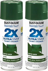 Rust-Oleum 334034-2PK Painter's Touch 2X Ultra Cover Spray Paint, 12 oz, Gloss Hunter Green, 2 Pack