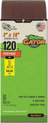 Gator 3" x 18" Red Resin Aluminum Oxide Sanding Belts, 120 Grit, 5 Pack