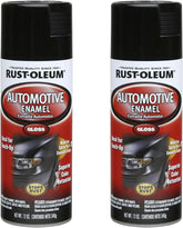 Rust-Oleum 252462-2PK Automotive Enamel Spray Paint, 12 oz, Gloss Black, 2 Pack