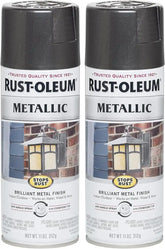 Rust-Oleum 244228 Stops Rust Metallic Spray Paint, 11 Ounce, Charcoal (Pack of 2)