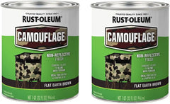 Rust-Oleum 379559-2PK Specialty Camouflage Paint, Quart, Flat Earth Brown, (Pack of 2)