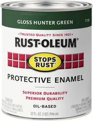Rust-Oleum 7738502 Stops Rust Brush On Paint, Quart, Gloss Hunter Green, (Pack of 1)