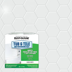 Rust-Oleum 384165 Tub And Tile Refinishing 2-Part Kit, 32 oz, Gloss White