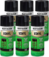 Rust-Oleum 1909830-6PK Specialty Vinyl Spray Paint, 12 oz, Black, 6 Pack