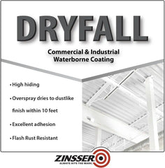 Zinsser 350999 Dryfall Commercial & Industrial Waterborne Coating, 5 Gallon, Eggshell White