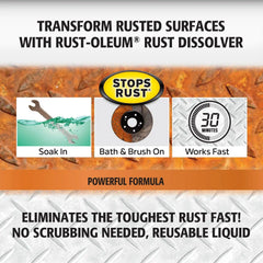 Rust-Oleum Rust Dissolver Soak & Bath | Heavy-Duty Corrosion Remover for Metal Tools, Cars, Bikes, Grills, Bolts, Firearms & More | Gallon