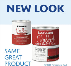 Rust-Oleum Farmhouse Red Chalked All-in-One Ultra Matte Paint | One Coat Coverage | No Primer, Sanding, Or Topcoat Needed | Easy Clean Up | Made in USA | 30 OZ