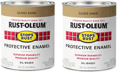 Rust-Oleum 7771502-2PK Stops Rust Brush On Paint, Quart, Gloss Sand, (Pack of 2)