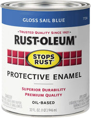 Rust-Oleum 7724502 Stops Rust Brush On Paint, Quart, Gloss Sail Blue