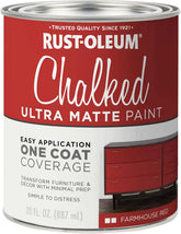 Rust-Oleum Farmhouse Red Chalked All-in-One Ultra Matte Paint | One Coat Coverage | No Primer, Sanding, Or Topcoat Needed | Easy Clean Up | Made in USA | 30 OZ