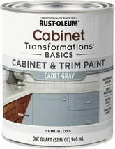 Rust-Oleum 372009 Transformations Basics Cabinet & Trim Paint, Quart, Cadet Gray 32 Fl Oz, 0.25 Gallon (Pack of 1)