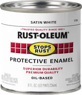 Rust-Oleum 7791730 Stops Rust Brush On Paint, Half Pint, Satin White