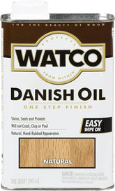 Watco A65741 Danish Oil Wood Finish, Quart, Natural