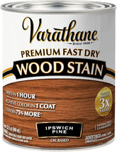 Varathane Premium Fast Dry Wood Stain | 1 Hour Dry Time | 1 Coat Color | Interior Wood Stain | Furniture, Cabinets, Doors, Trim | Quart | Ipswich Pine