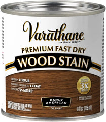 Varathane Premium Fast Dry Wood Stain | 1 Hour Dry Time | 1 Coat Color | Interior Wood Stain | Furniture, Cabinets, Doors, Trim | Half Pint | Early American