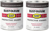Rust-Oleum 7754502-2PK Stops Rust Brush On Paint, Quart, Semi-Gloss Anodized Bronze, 2 Pack