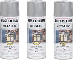 Rust-Oleum 7271830-3PK Stops Rust Metallic Spray Paint, 11 oz, Silver Metallic, 3 Pack