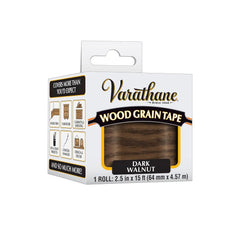 Varathane Wood Grain Tape | Mimics Real Wood Texture | Peel‑and‑Stick Application | Use on Trim, Furniture, Decor, or Conceal Damages | Dark Walnut | 2.5 in x 15 ft