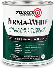 Zinsser 02774 PERMA-WHITE Mold & Mildew Proof Interior Paint, Quart, Eggshell White