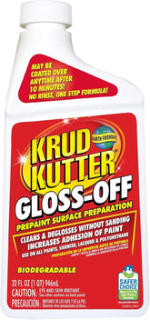 Krud Kutter Gloss-Off Prepaint Surface Preparation Cleaner, 32 oz, No Sanding Liquid Deglosser for Cabinets, Trim, Doors and Furniture, Removes Dirt Grease and Gloss for Paint Adhesion